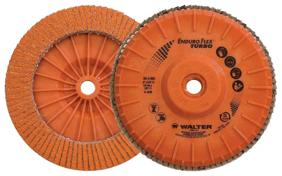 

10-Pack 5-Inch Abrasive Flap Discs, 36/60 Grit with Threaded Arbor Hole for Grinding