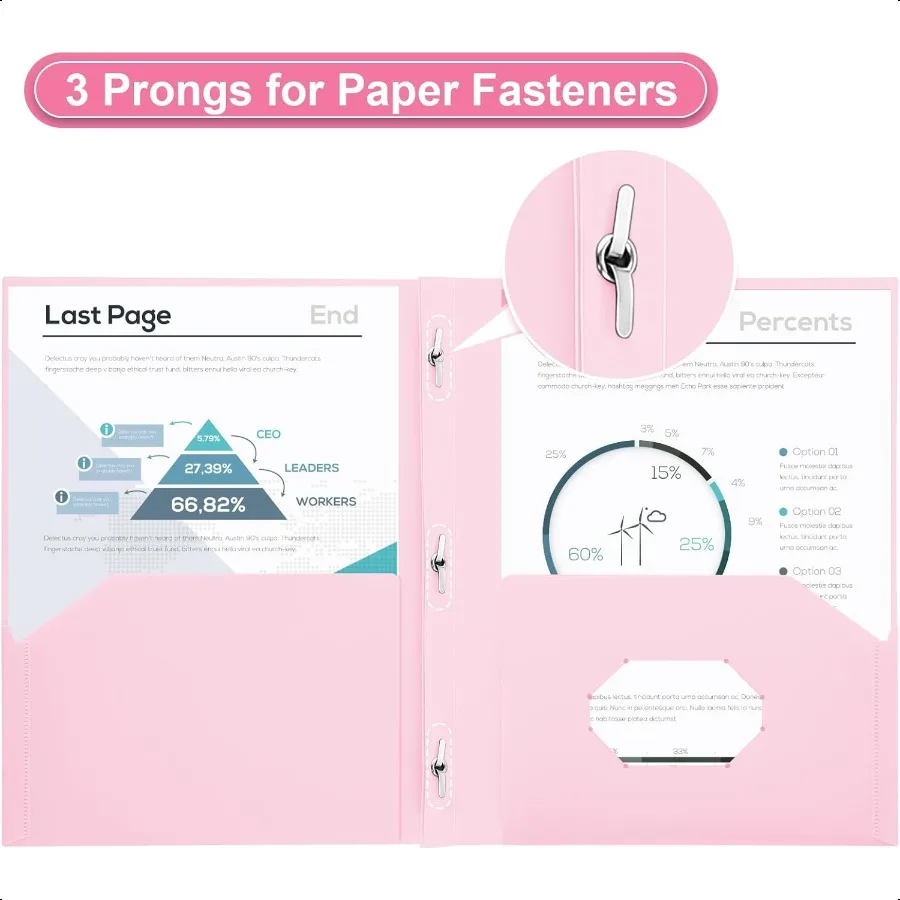 Пластиковые папки ProjectFolders с 2 карманами, 3-контактная оптовая упаковка Project FileFold for US Letter Size Papers Ideal for School Office As