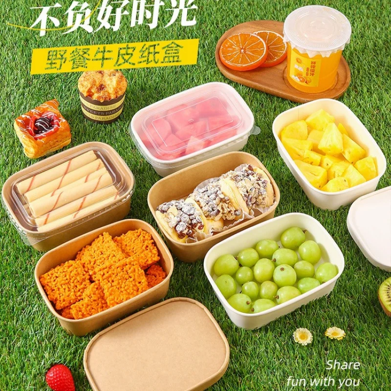 Personalizado. Caja de Picnic desechable para salida de primavera, caja de almuerzo para llevar fruta al aire libre, caja de Camping, fruta, Sushi, comida ligera, Bento B
