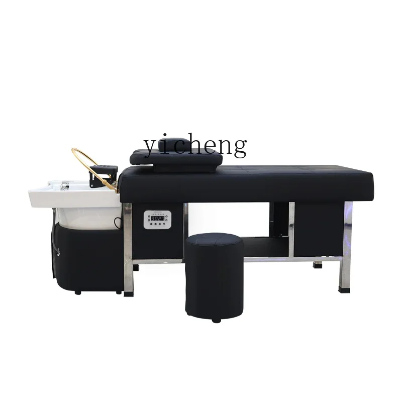 High-End Ceramic Basin Shampoo Chair Barber Shop for Hair Salon Water Circulation Fumigation Head Therapy Bed Beauty Salon