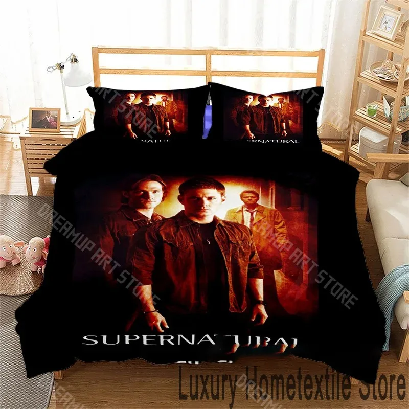 3D Printed Supernatural TV Bedding Set for Boys Girls Duvet Cover Pillowcase Included Twin Queen King Full Single Double Sizes