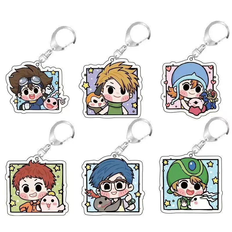 

Digimon Keychain Anime Merchandise Taichi Yagami Yamato Ishida Acrylic Bag Pendant Souvenir Pendant Q Version Creative Classic
