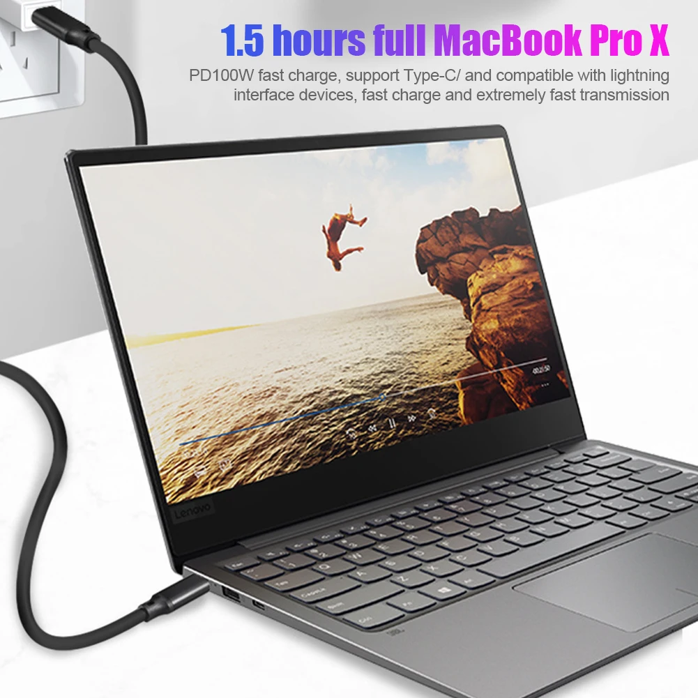 USB C to USB C 3.2 Gen 2 Cable Video Cable HD 4K 60Hz PD 100W 5A Type C Fast Charging Cable Data Line For MacBook Pro SSD Laptop