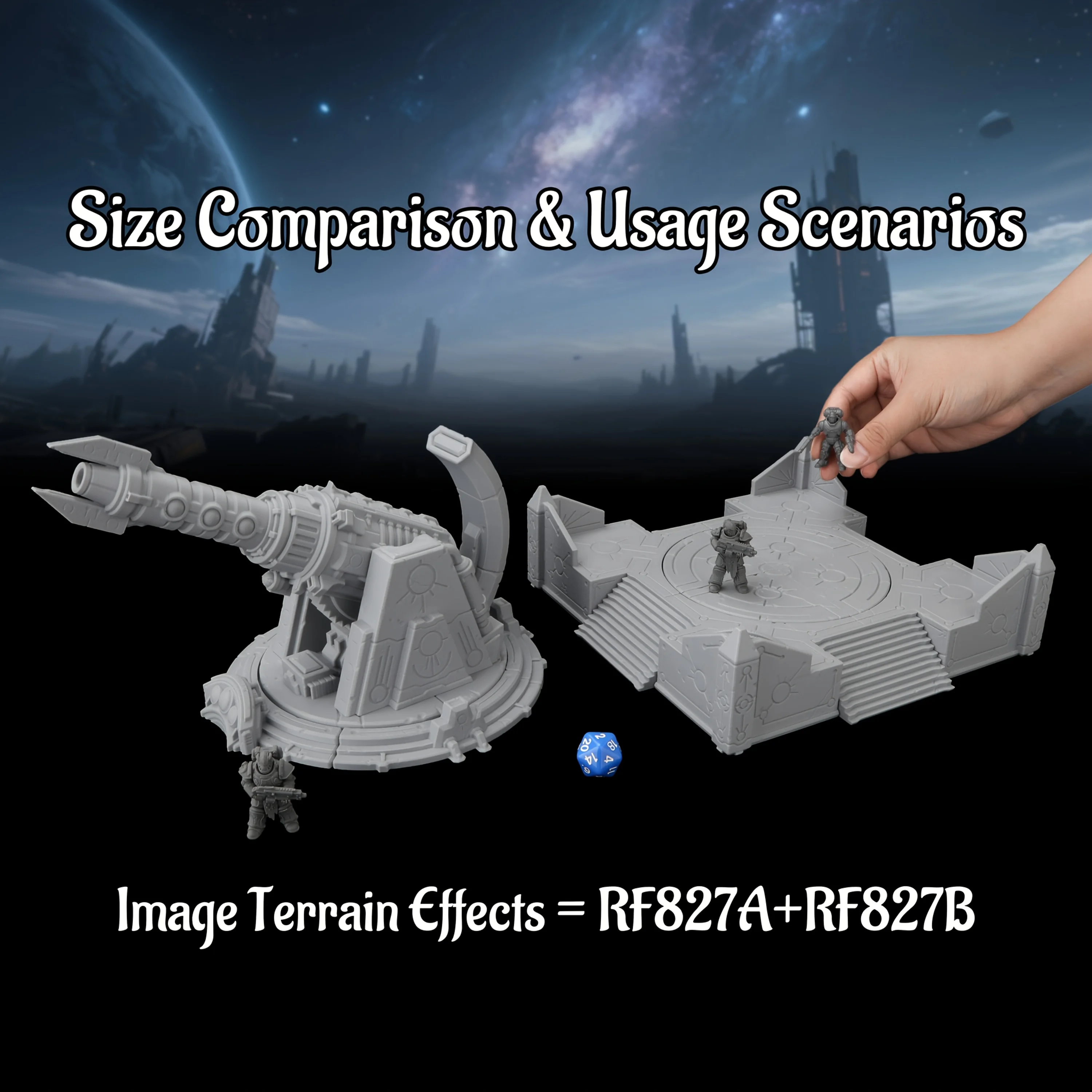 Sci-Fi Base Defense Miniature Terrain, 25-28mm Fortress Additions for TTRPG, Collectible Gift for Fantasy TTRPG Adventures view 2