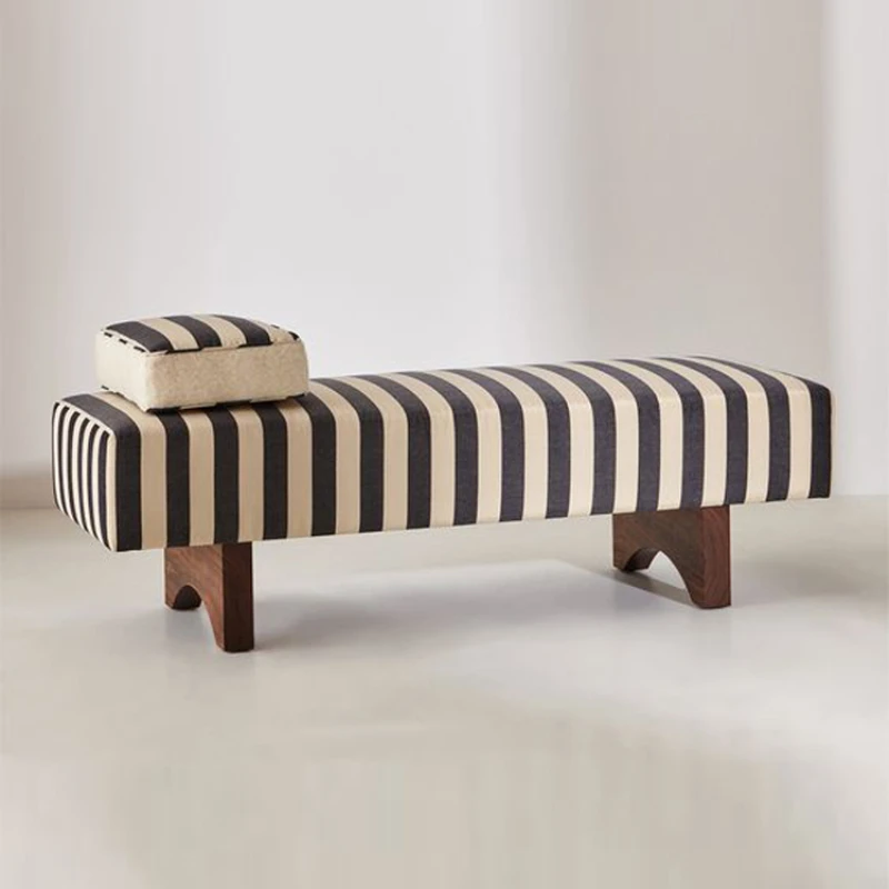 

Solid wood sofa bedside stool simple small apartment entrance fabric shoe changing bench