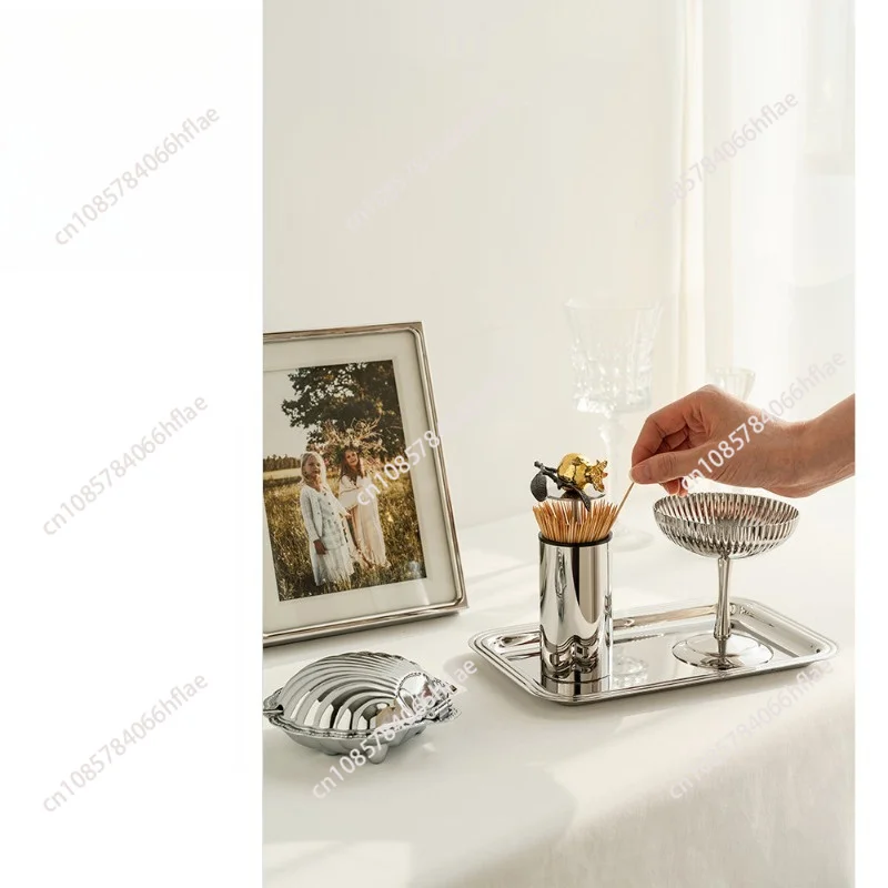 Stainless Steel Toothpick Holder, Household Personalized Creative Dental Floss Box Model Room Decorative Ornament
