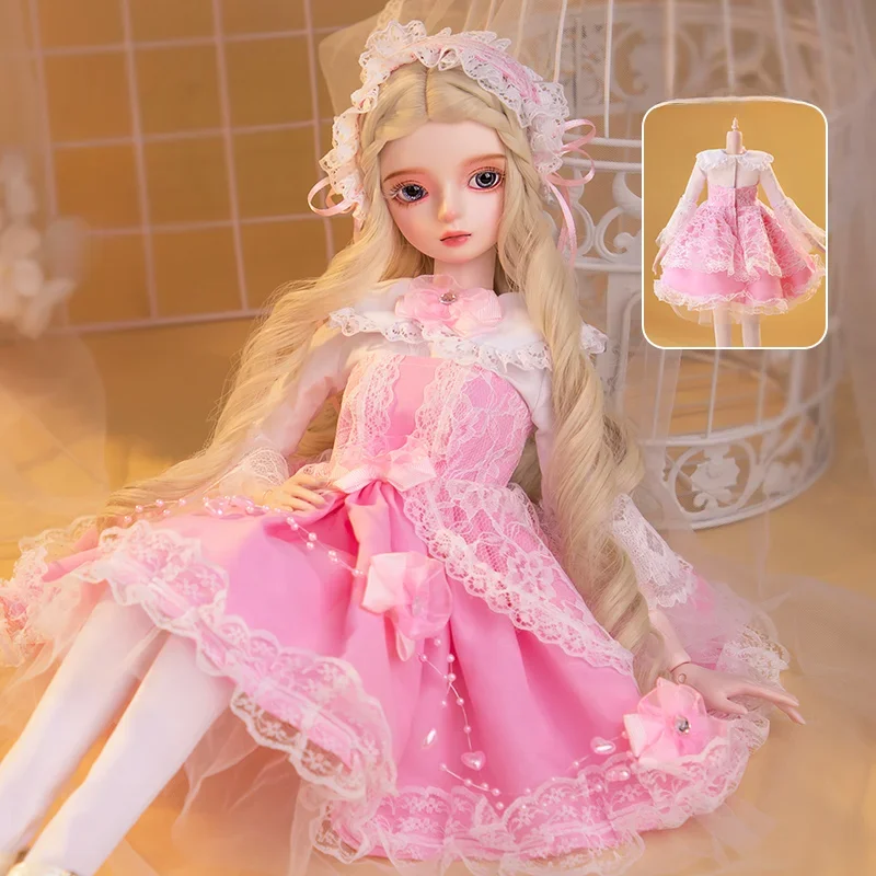 

1/3 Bjd Doll Clothes Handmade Lolita Girls Dress Princess Clothing for Dolls 22 Inch 55-60cm Dolls Accessories Toys