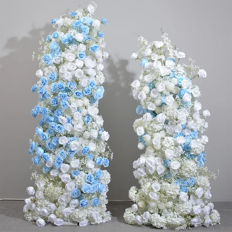 

Customized Blue Artificial Flower Arch Wed Arch Silk Artificial Flowers For Wedding Decoration And Party