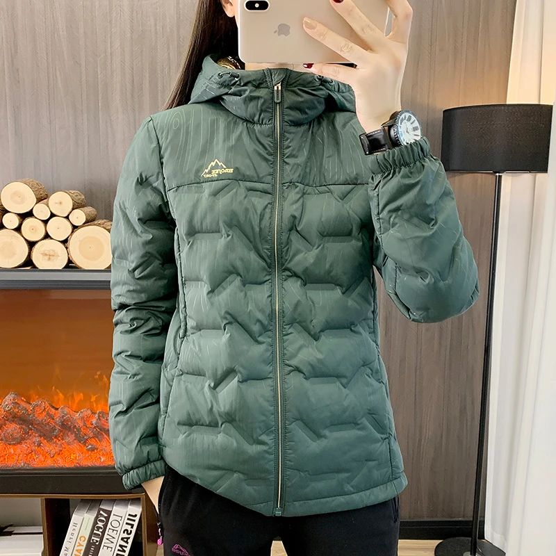 Water and Wind-Resistant Down Jackets Women Winter Hoodies Outdoor Hiking Climbing Skiing Casual Thick Warm Coat Female 90% Down