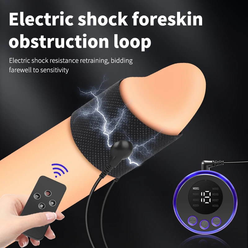 Electro Penis Pads/Sleeve Estim Penis Ring Cock Cage Masturbation Conductive Enlargement Stimulator Massage Sex Toys For Men