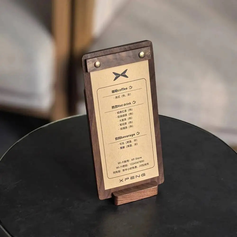 1pcs Wood Drink Menu Holder Vintage Restaurant Cafe Menu Sign Holder Stand