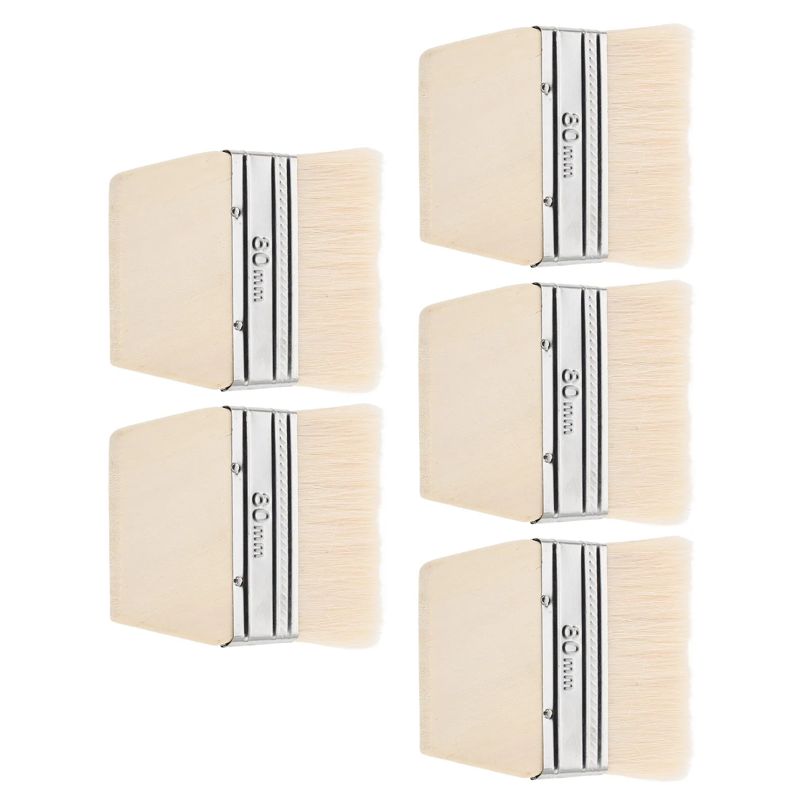 5Pcs Short Handle Paint Brush For Wall Painting Painters Wool Set Soft Bristles Furniture Oil Stain