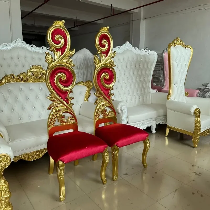 Factory direct sales king and queen high back treasure seat royal luxury wedding chair hotel lobby image chair