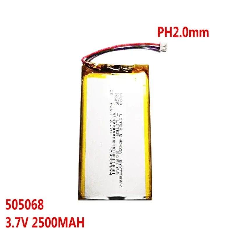 Jst ph2.0 2,0 v 3,7  505068 2500mah hium-Polymer-Lipo-Akku für ps4 Gold Bluetooth-Headset mp5 psp-Controller