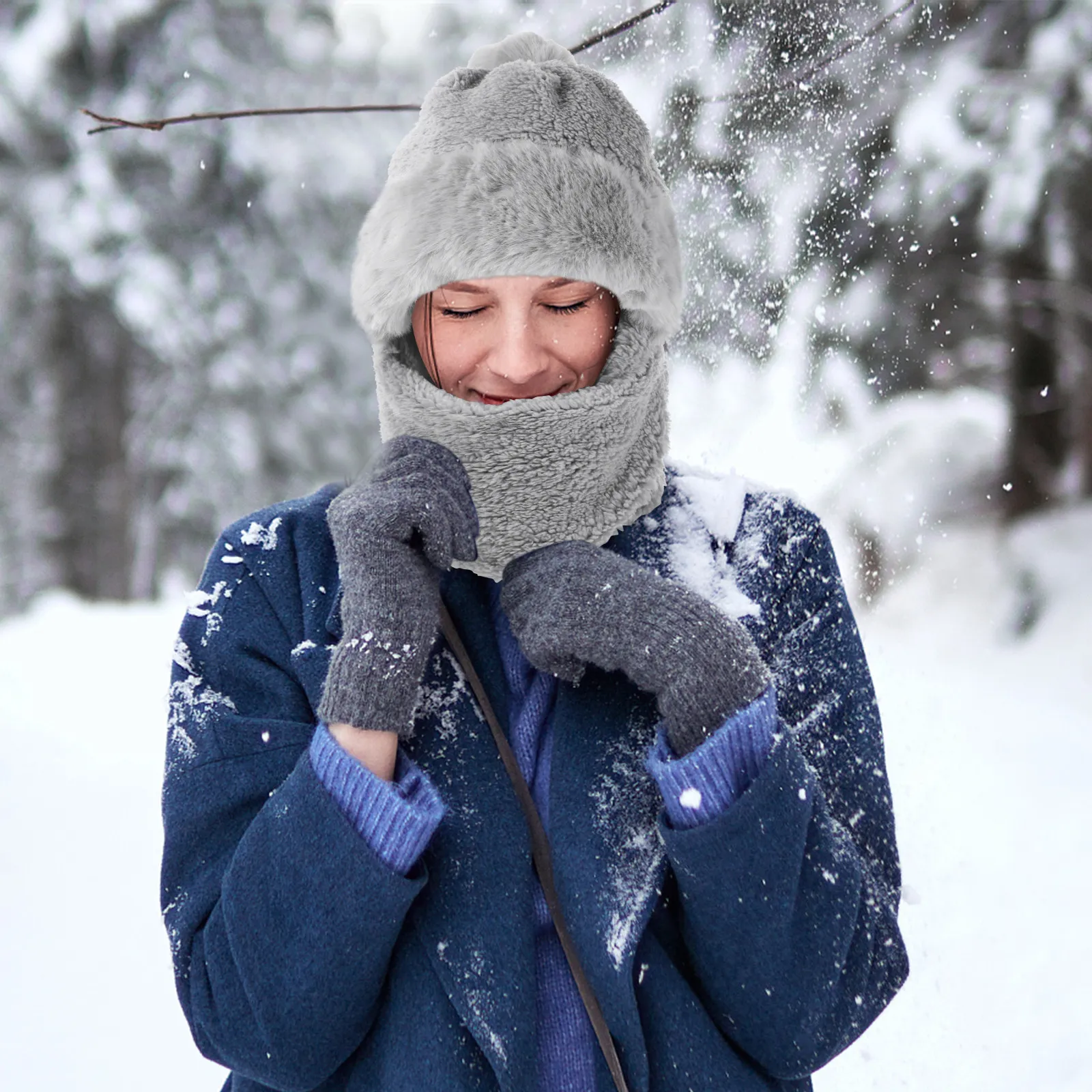 Thermal Winter Warm Hat Women Protective Scarf Mask Hat Outdoor Face Cover Cold Weather Gear Hats for Women Fashionable