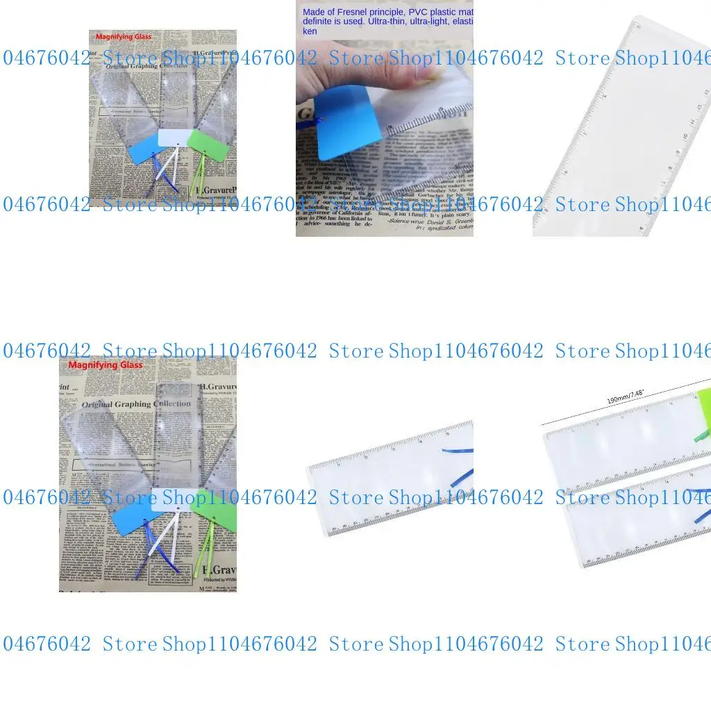 5asd Business Card TypePocket Ruler Magnifier Sheet Magnification