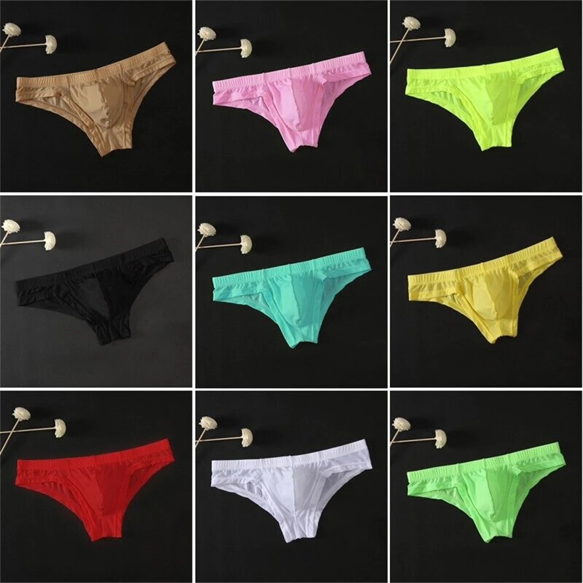 Mens Sexy Lingerie Low-Rise Underwear U Pouch Briefs Underpants Panties Bikini