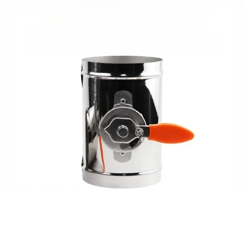 1PC Manual Air Duct Damper 201/304 Stainless Steel, Adjustable Ventilation Check Valve Air Vent Control With Handle 80mm-150mm