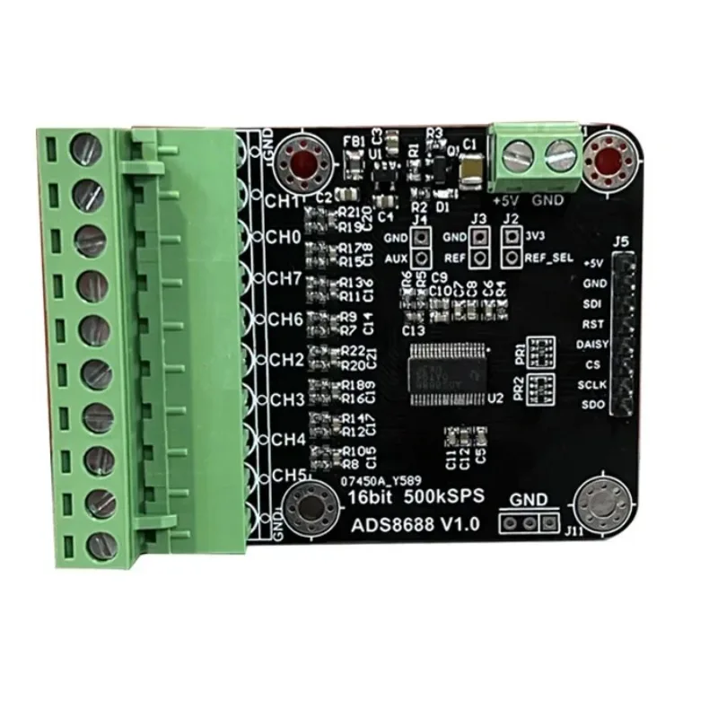 ADS8688 16 Bit Sampling Rate 500KSPS 8-channel ADC Data Acquisition Module Single and Dual Stage Input