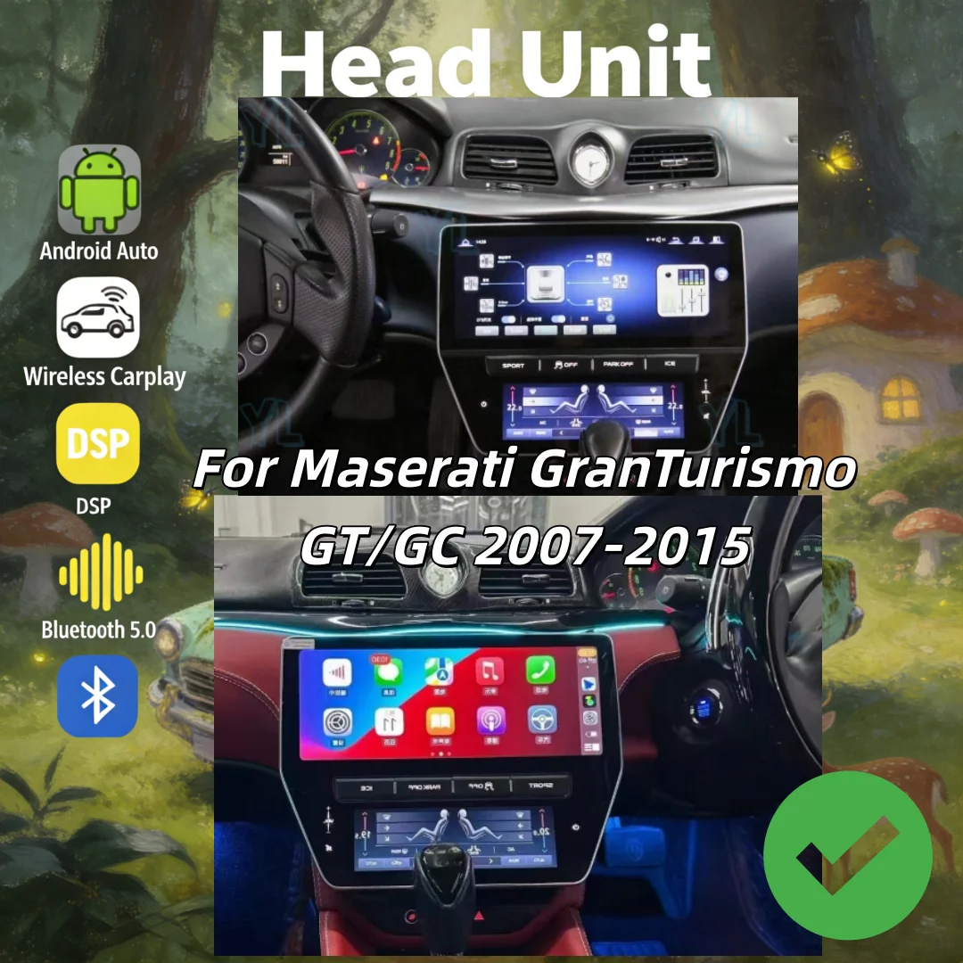 

22 inch Android Auto Touch Screen For Maserati GT 2007-2015 Wireless Carplay Car Radio AC Panel Stereo Multimedia Navi Head Unit