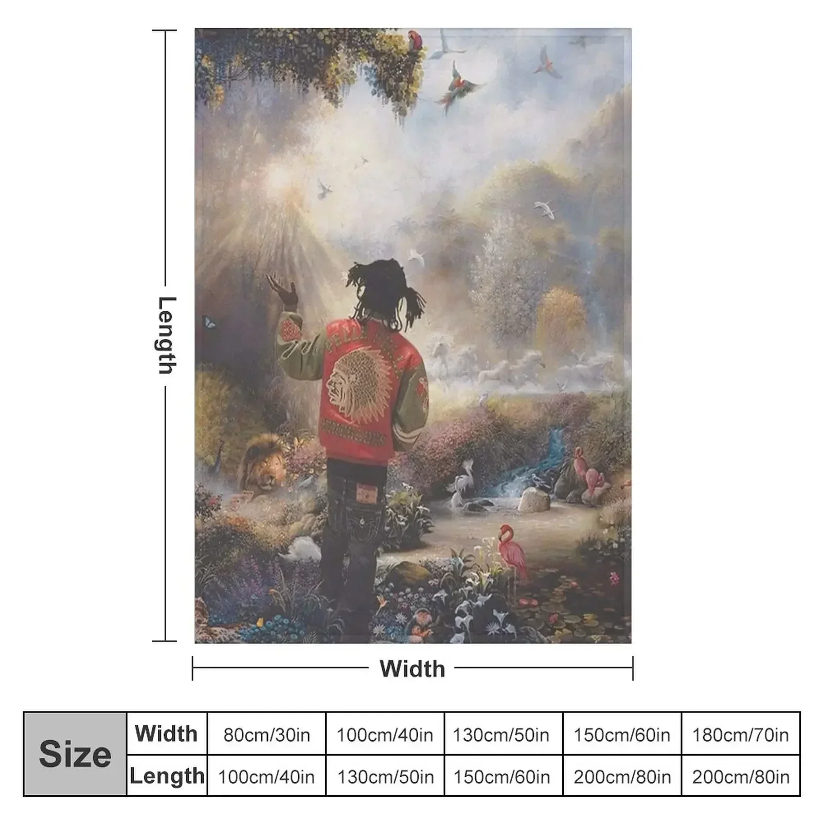 Chief Keef Garden of Eden Throw Blanket couch cozy soft plush fuzzy picnic outdoor blanket