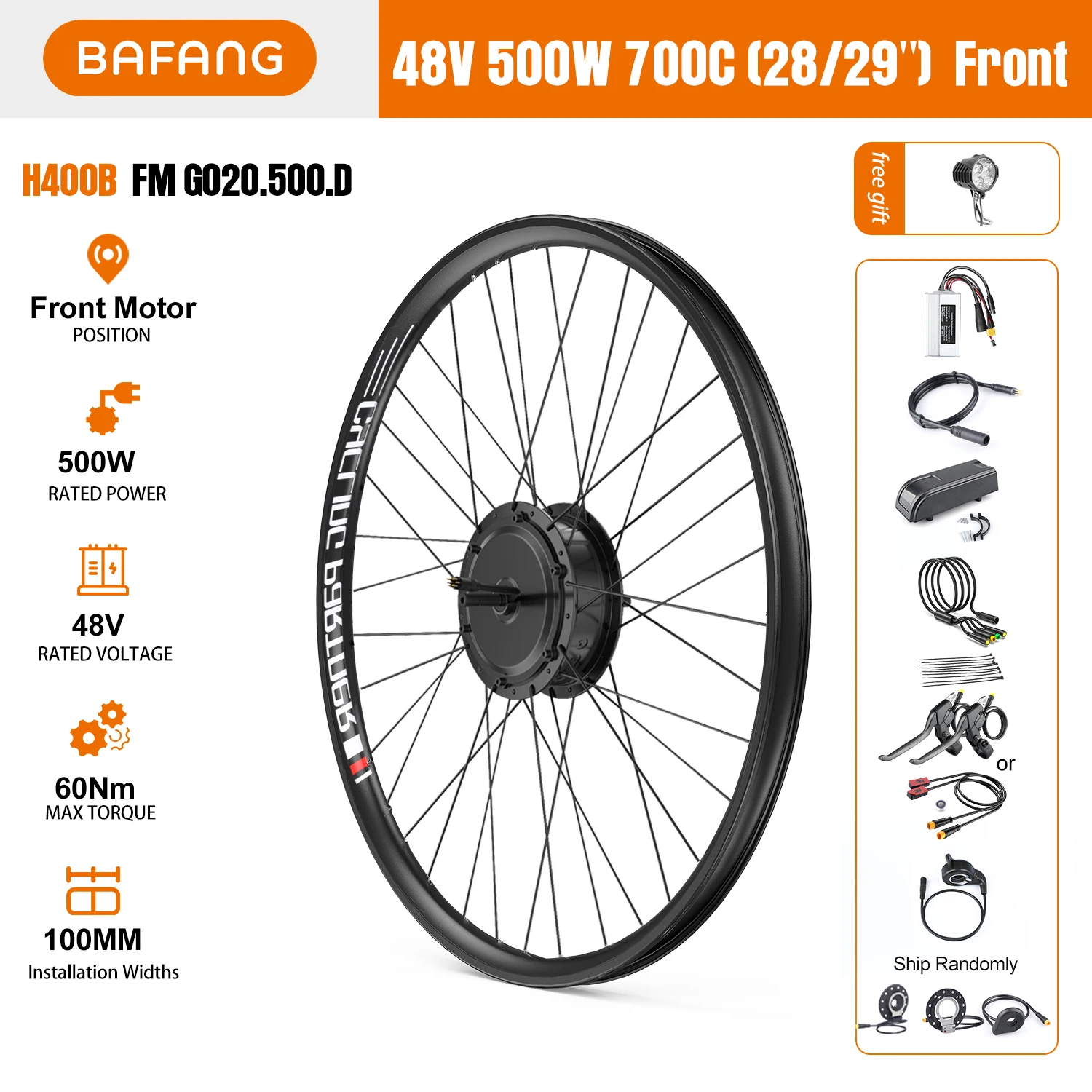 Bafang 48V 500W/750Wリアモーター電動自転車変換キット - 26インチ