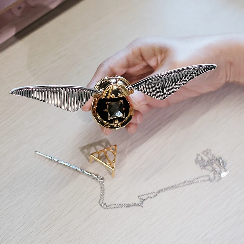 Golden Snitch Jewelry Box for Women Ring Box Moveable Wings Jewelry Boxes Organizer Accessories Creative Birthday Proposal Gift