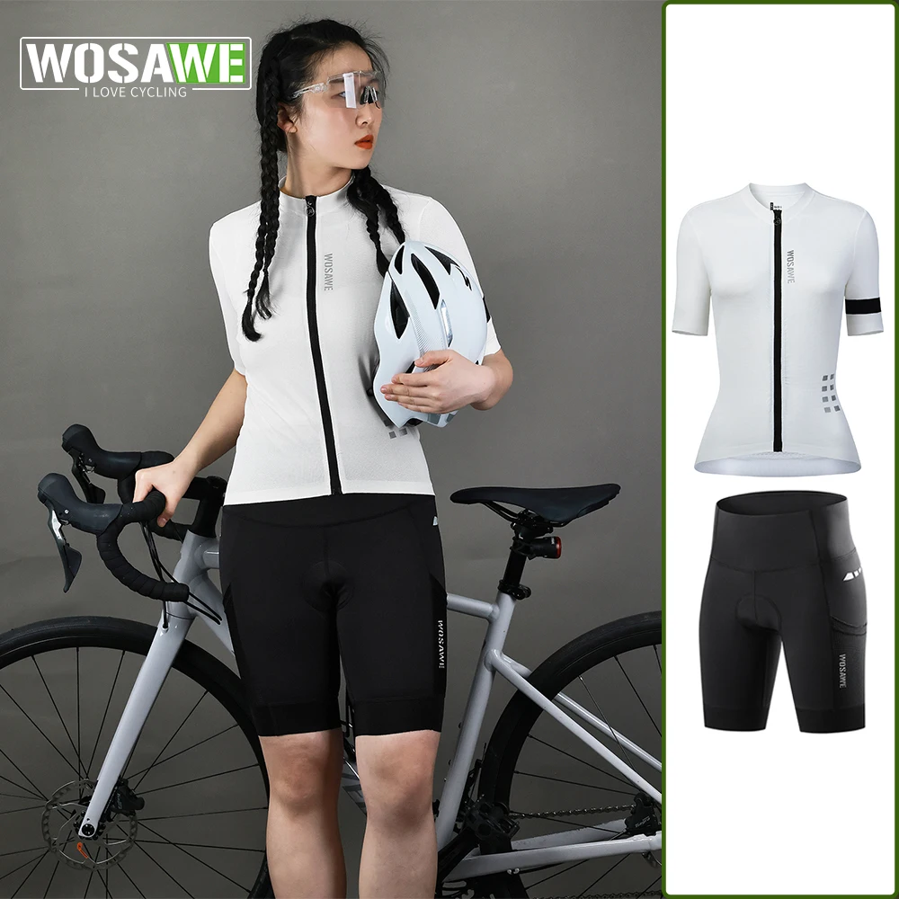 

WOSAWE Women Cycling Clothing MTB Bicycle Jersey Set Female Team Ciclismo Girl Cycle Casual Wear Mountain Bike T-shirts Suit