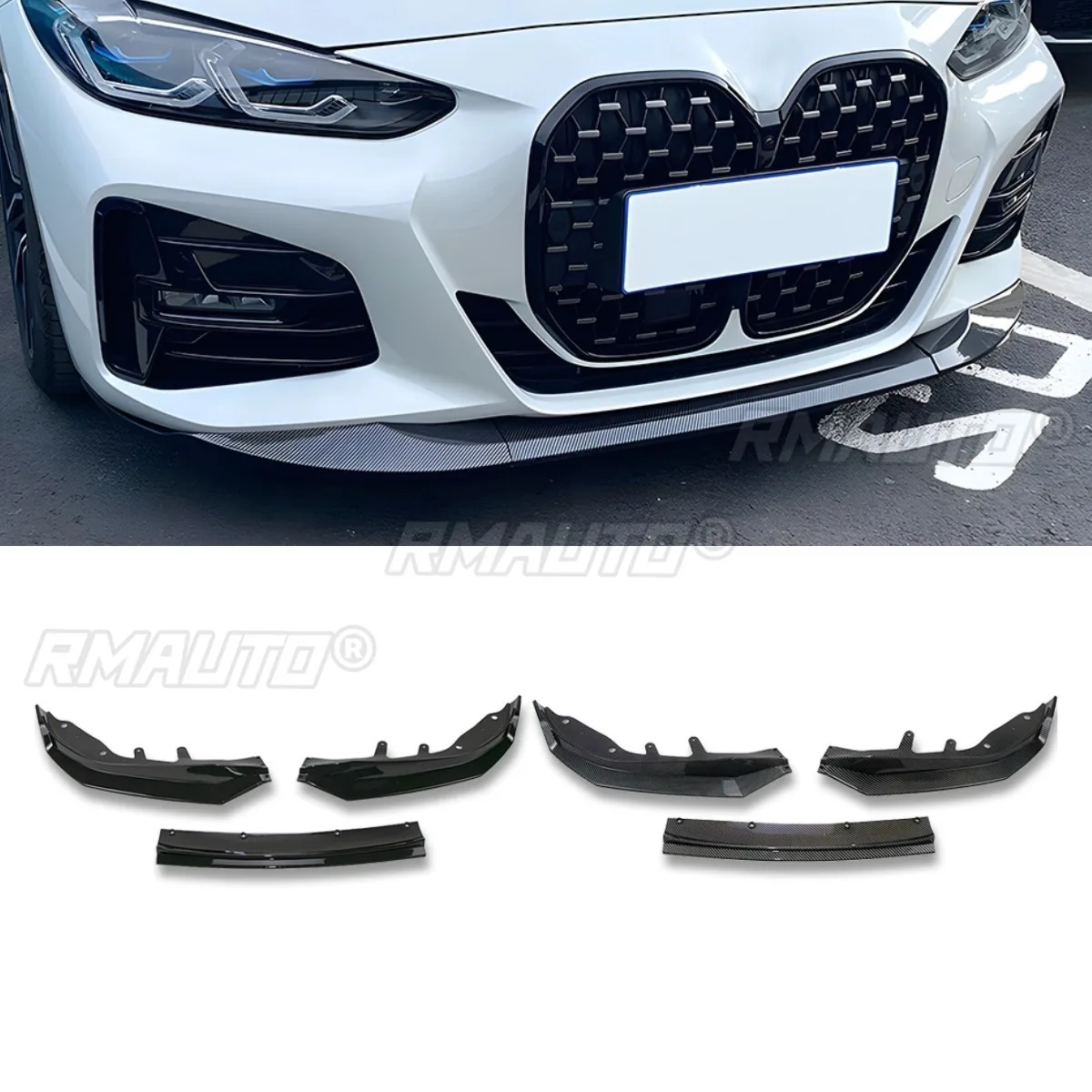

Car Front Bumper Lip Splitter Diffuser Bumper Protector Body Kit For BMW 4 Series G22 2020+ Car Accessories