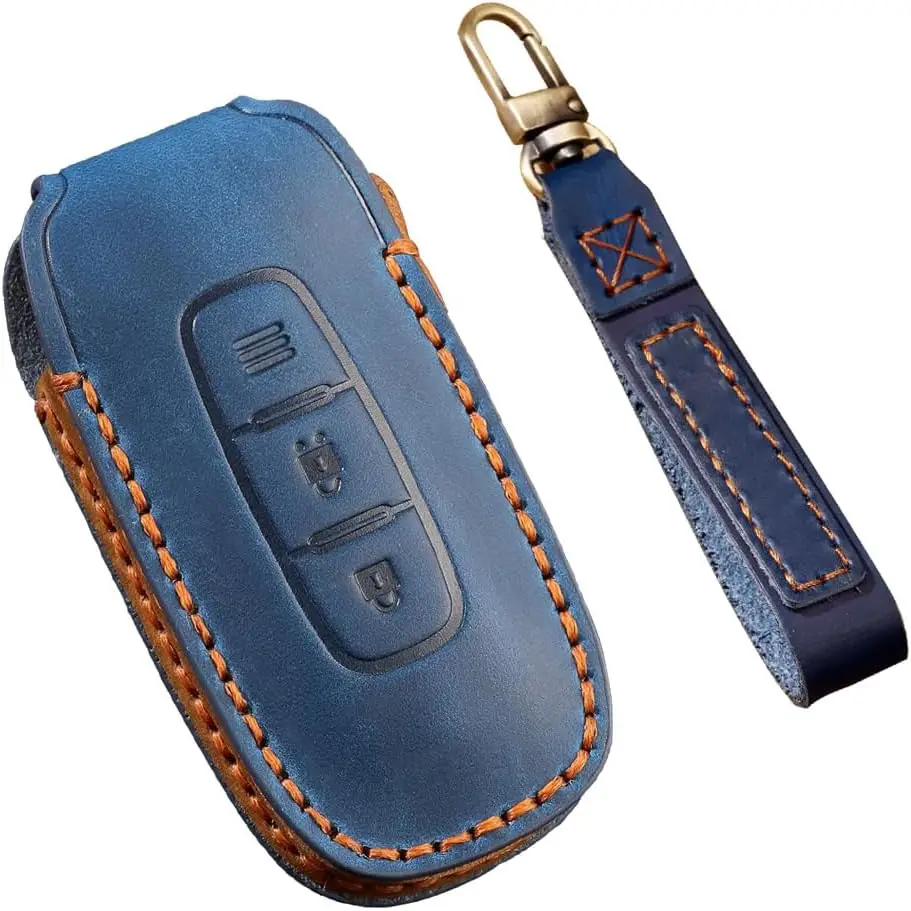 

WH 3-Button Key Cover Fit For Nissan 2023 2022 Car Key Fob Case Leather Key Holder