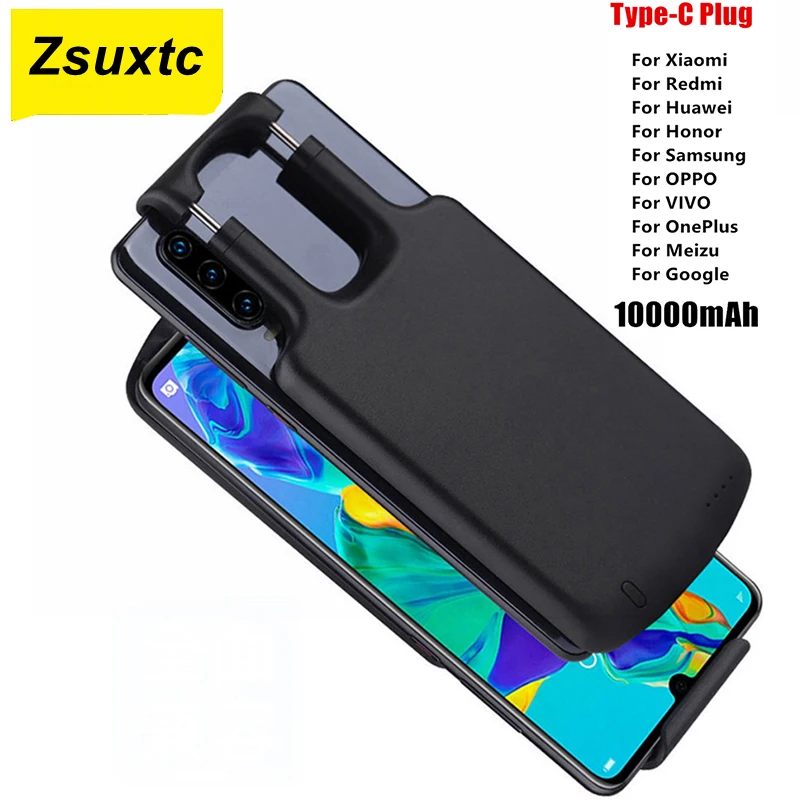 

10000Mah Adjustable Type C For Huawei Oppo Samsung S22 Vivo Oneplus Nokia Google For Xiaomi Battery Case Smart Cover Power Bank