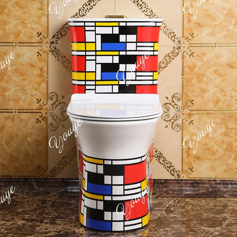 K49 European-style Water Pump Color Gold Toilet, Super Swirl Type Water-saving Deodorant Toilet, Personalized Color Ceramic Toil