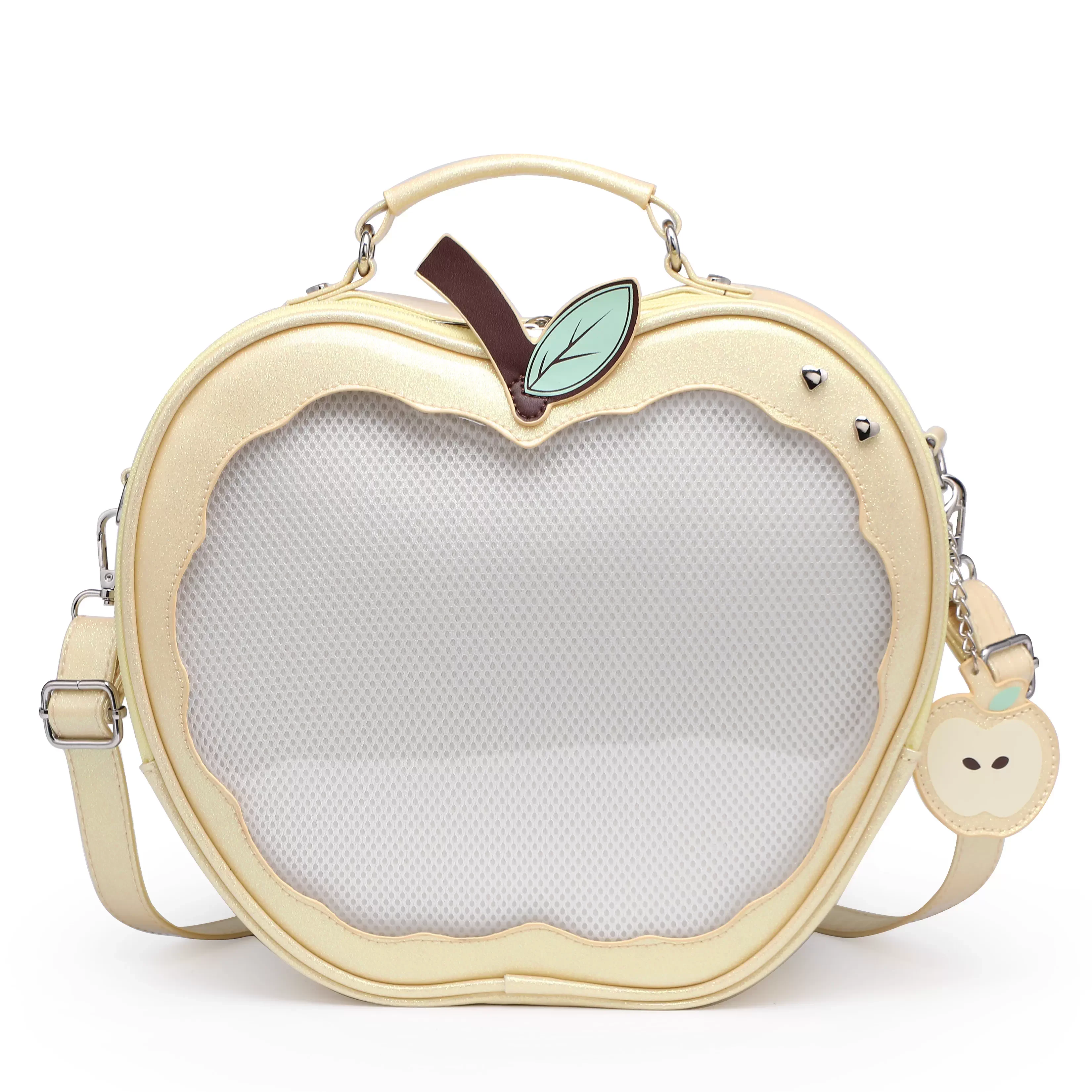 Cute Apple-Shaped Ita Backpack with Transparent Pocket, Lightweight Amazon.com: Queen sea shark Ita Bag AppleShaped Backpack  main image 2