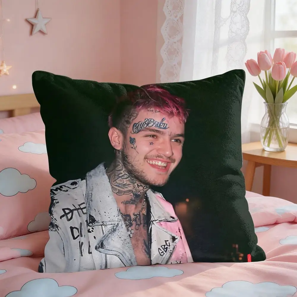 L-Lil Peep H-Hell Boy Cushion Cover Square Short Plush Pillow Case Living Room Sofa Home Decor Funda 40X40