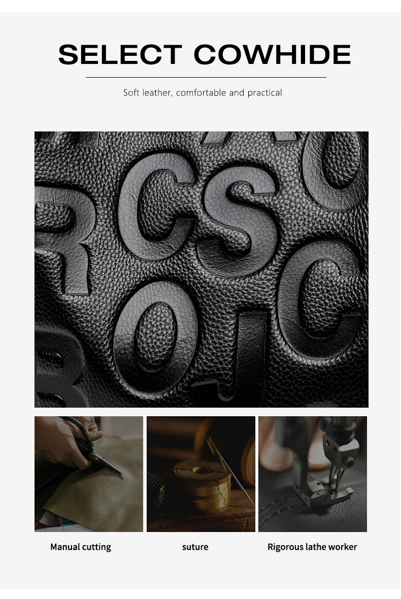 Aidrani Damen-Handtasche mit großer Kapazität, Leder, Rindsleder, Farbblock-Design, Aufschrift, Aufbewahrungstasche, Damen-Tragetasche mit Reißverschluss – Detail 7