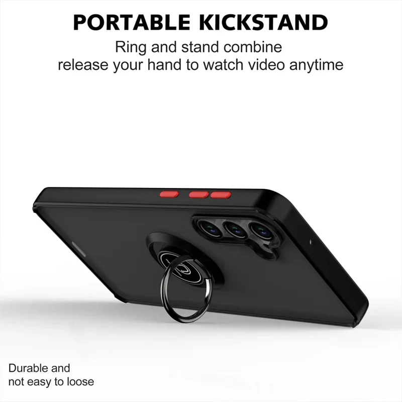 Para Samsung Galaxy M55 5G funda a prueba de golpes armadura transparente funda de teléfono para SamsungM55 M 55 2024 anillo magnético soporte contraportada