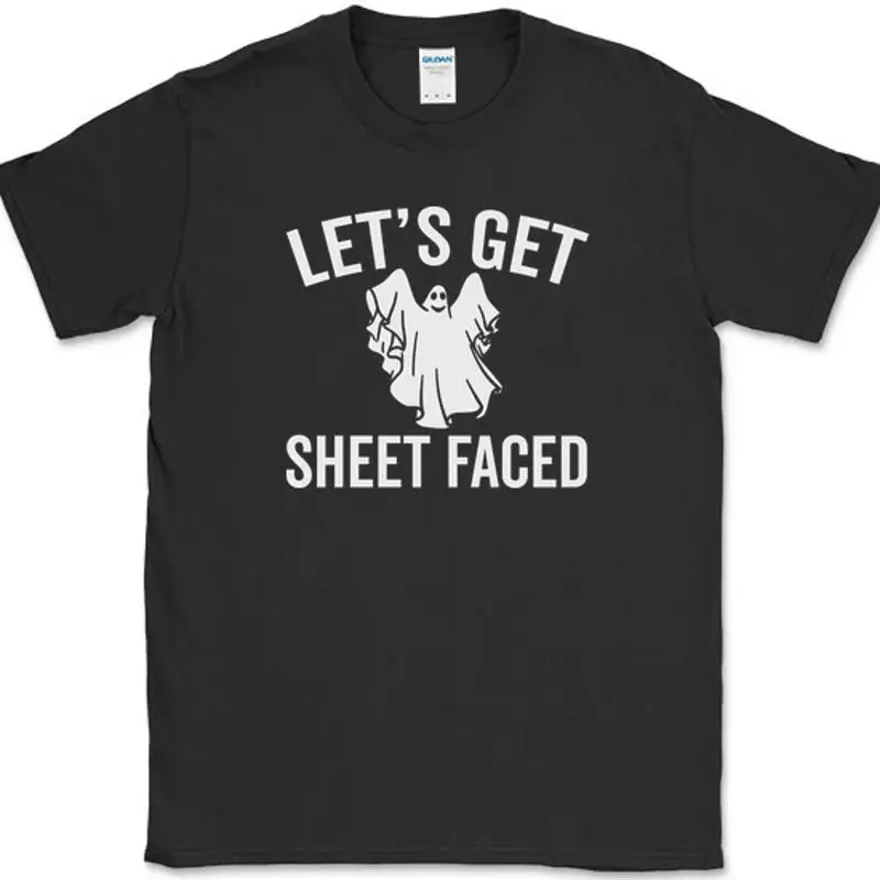 

Let's Get Sheet Faced T-Shirt Funny Halloween Ghost Tee