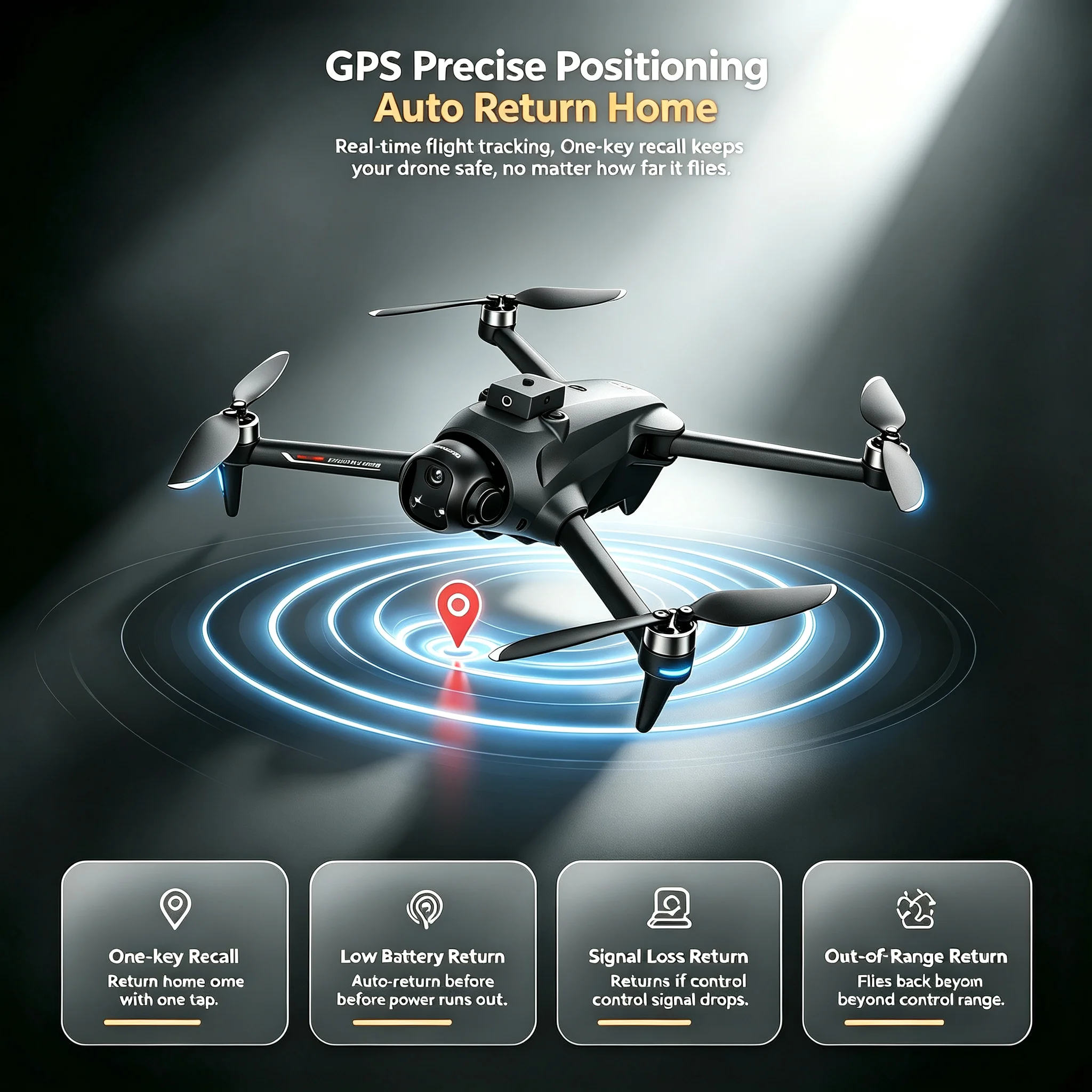 YL059 GPS 4K Brushless Foldable Drone with 5G Screen Remote Control, Lift-Up Obstacle Avoidance Camera & Airdrop Function