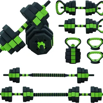 Adjustable Kettlebell Set, 4 in 1 Adjustable Dumbbell Set, 66lbs/88lbs Weight Set Used as Kettlebells, Barbell, Push up Stand