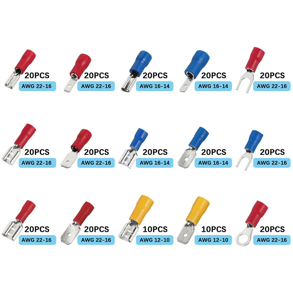 280PCS Assorted Crimp Spade Terminal Insulated Electrical Wire Connector Kit Set Fit Relevant European Standards
