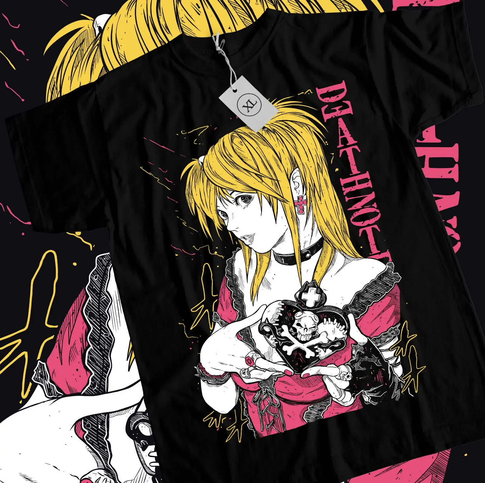 Death Note Misa Amane T- Shirt Manga Anime Black T- Shirt Size S to 5XL