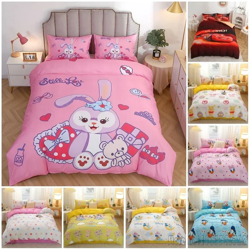 Disney Cute Duffy McQueen 95 Car Lightning Bedding Sets Duvet Cover Set HD Comforter Cover for Kids Bedclothes Bedroom Decor