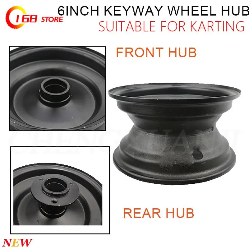 

6 inch Iron Wheel 3 hole Rims For Small ATV Go Kart Buggy Razor Scooter Lawn mower 13X5.00-6 145/70-6 tires Wheels Accessories