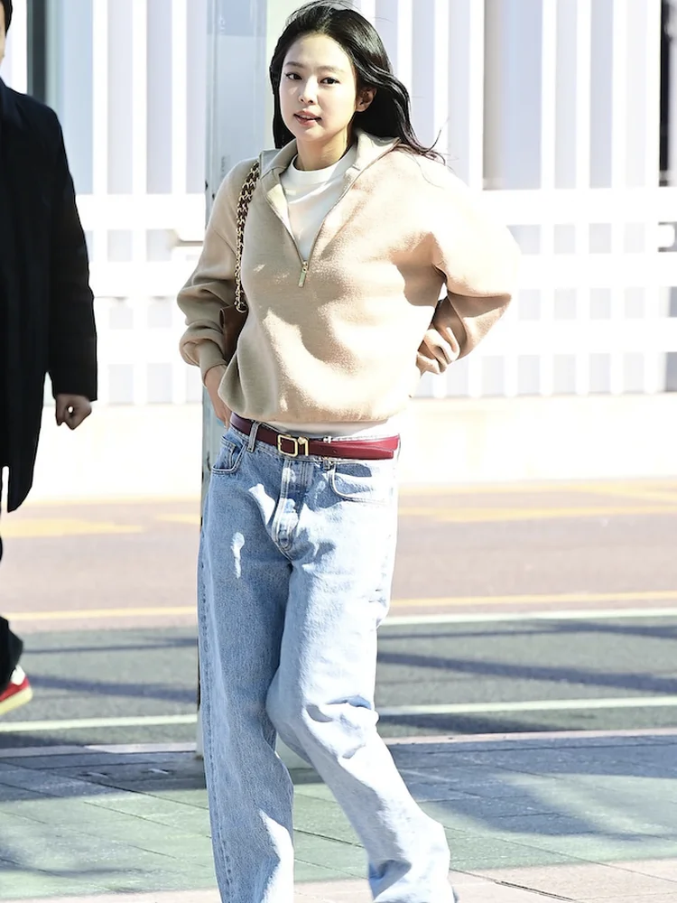 

Jennie26 Spring New Half Zipper Camel Wool Simple Match Long Sleeve Knitted Sweater Straight Tube Regular Length Spring Fashion