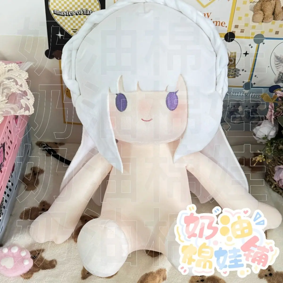 อะนิเมะสาว Emilia ตุ๊กตาผ้าฝ้ายตุ๊กตาแต่งตัวตุ๊กตาของเล่นการ์ตูนท่านั่งตัวเลขหมอน 40 ซม