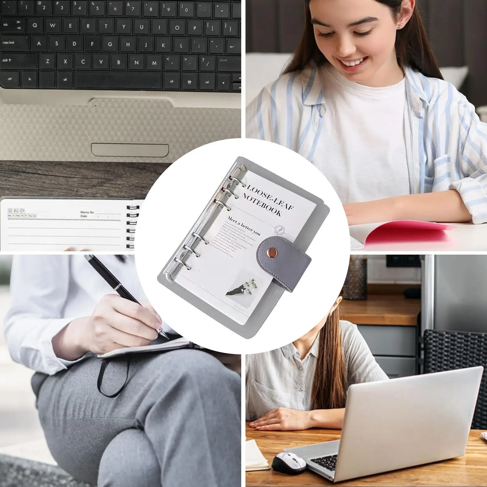 Segregator A6 Przezroczysty Notatnik Podróżny z 6 Ringami do Planowania Zadań, Zdrowia, Podróży, Nauki, Sprzątania, Czytania, Ćwiczeń