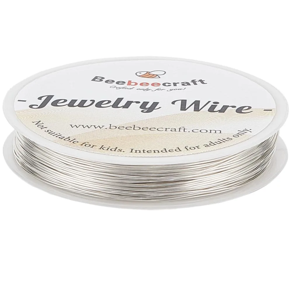 98.43 Feet Silver Jewelry Wire 22 Gauge 0.6mm 925 Sterling Silver Plated Copper Wire Dead Soft Round Beading Wire for Jewelry