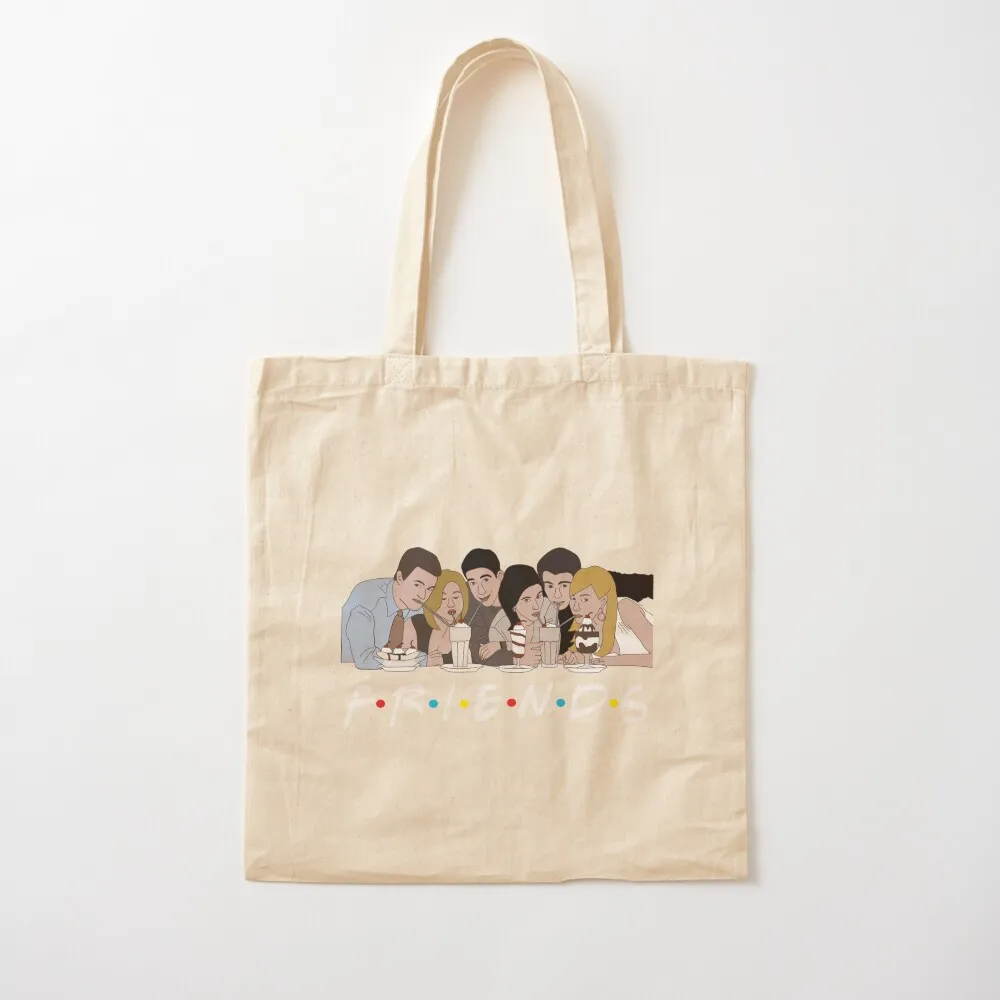 

Friends Milkshake Tote Bag hand bags canvas tote bags shopping bags foldable Cloth Canvas Tote Bag