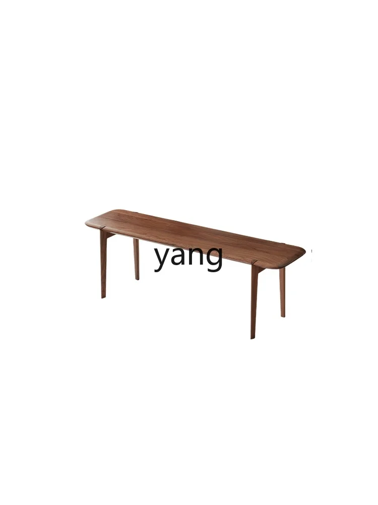 

TGF Hera bench black walnut solid wood Italian light luxury dining chair shoe changing stool