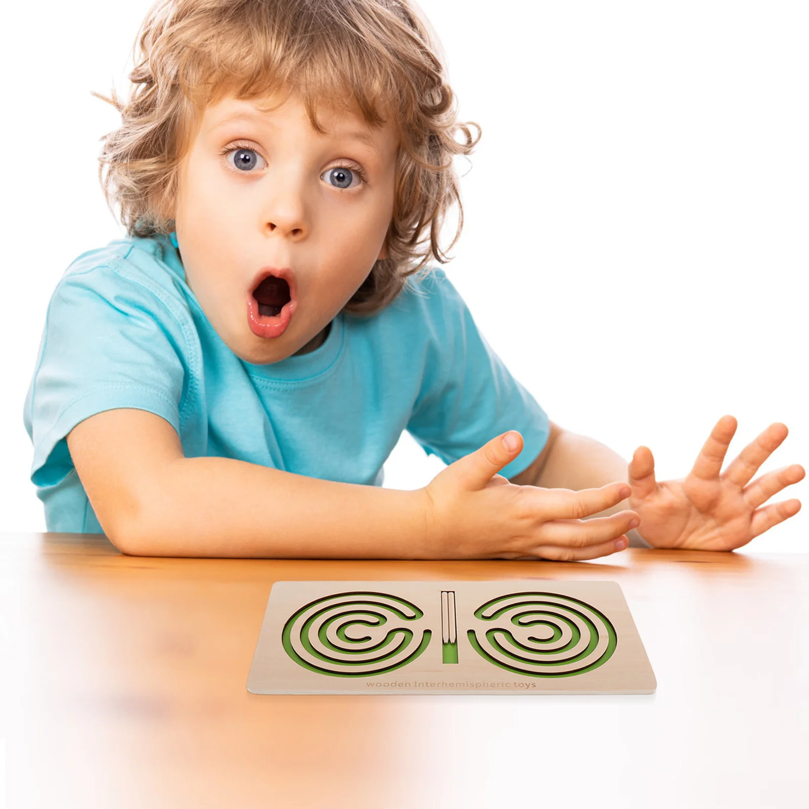 Wooden Maze Puzzle Game Kids Fine Motor Skills Hand-Eye Coordination Brain Teaser Educational Early Learning Handheld Maze Board